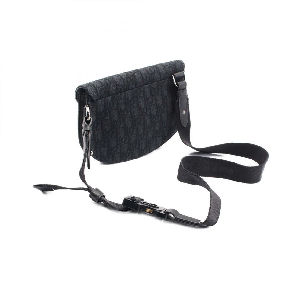 Dior SADDLE Oblique Waist Bag Body Bum Crossbody Belt Canvas Leather Black - Picture 2 of 4